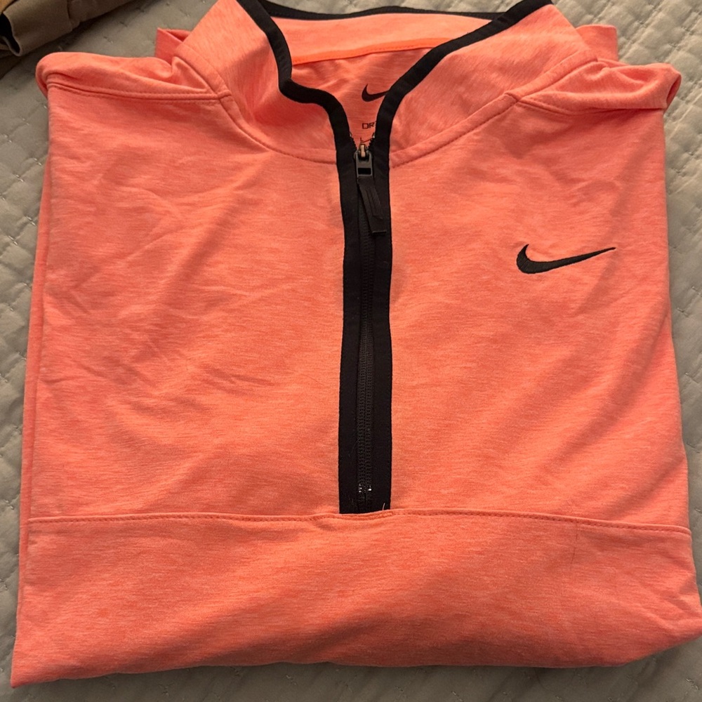 Nike Bright Coral Quarter-Zip Top